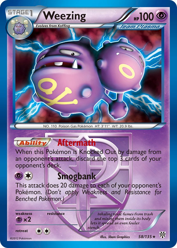 Weezing (58/135) (Theme Deck Exclusive) [Black & White: Plasma Storm] | North Valley Games