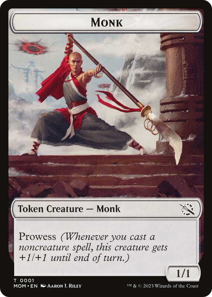 Monk // Spirit (13) Double-Sided Token [March of the Machine Tokens] | North Valley Games