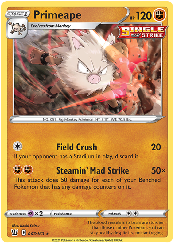 Primeape (067/163) [Sword & Shield: Battle Styles] | North Valley Games