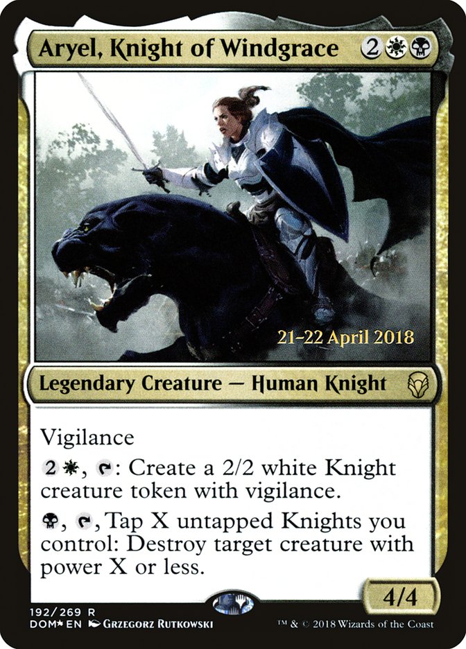 Aryel, Knight of Windgrace [Dominaria Prerelease Promos] | North Valley Games