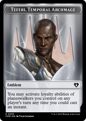 Clue // Emblem - Teferi, Temporal Archmage Double-Sided Token [Commander Masters Tokens] | North Valley Games