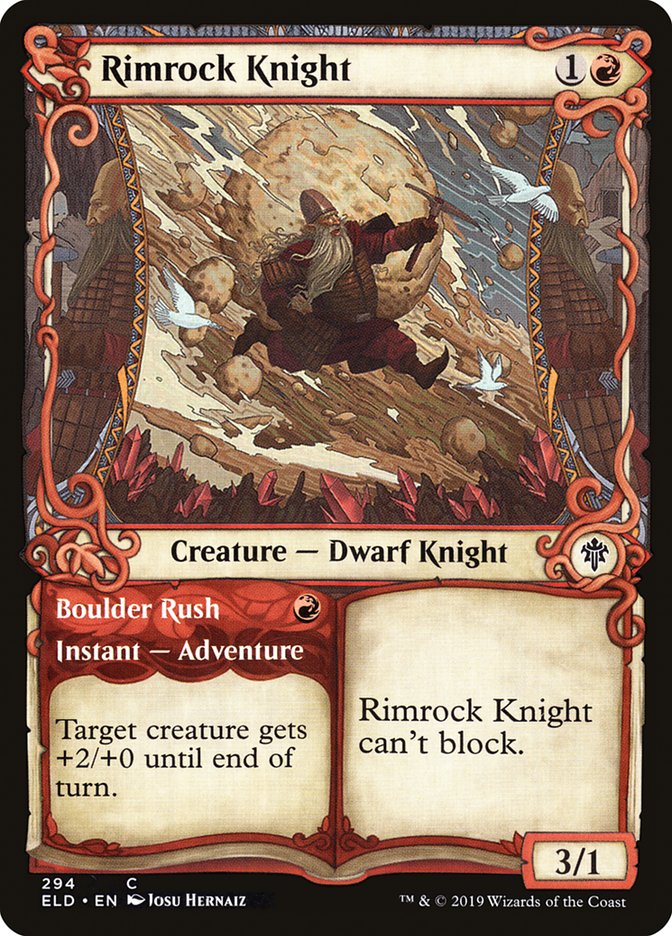 Rimrock Knight // Boulder Rush (Showcase) [Throne of Eldraine] | North Valley Games