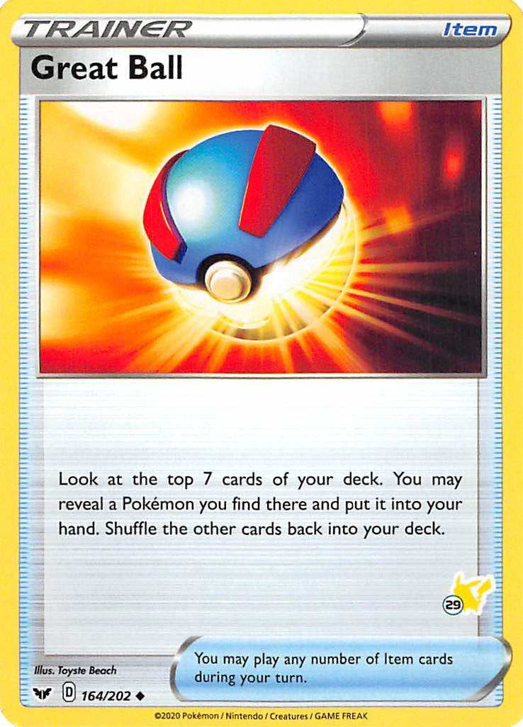 Great Ball (164/202) (Pikachu Stamp #29) [Battle Academy 2022] | North Valley Games