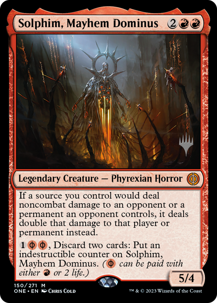 Solphim, Mayhem Dominus (Promo Pack) [Phyrexia: All Will Be One Promos] | North Valley Games