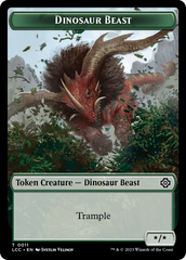 Dinosaur Beast // Dinosaur Double-Sided Token [The Lost Caverns of Ixalan Commander Tokens] | North Valley Games