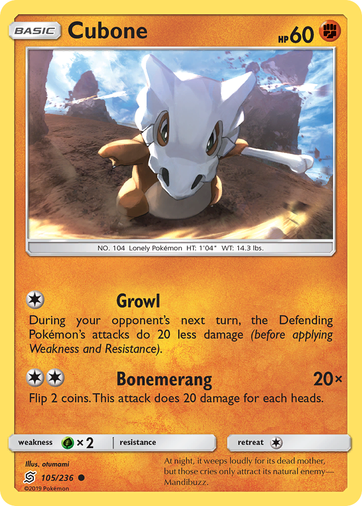 Cubone (105/236) [Sun & Moon: Unified Minds] | North Valley Games