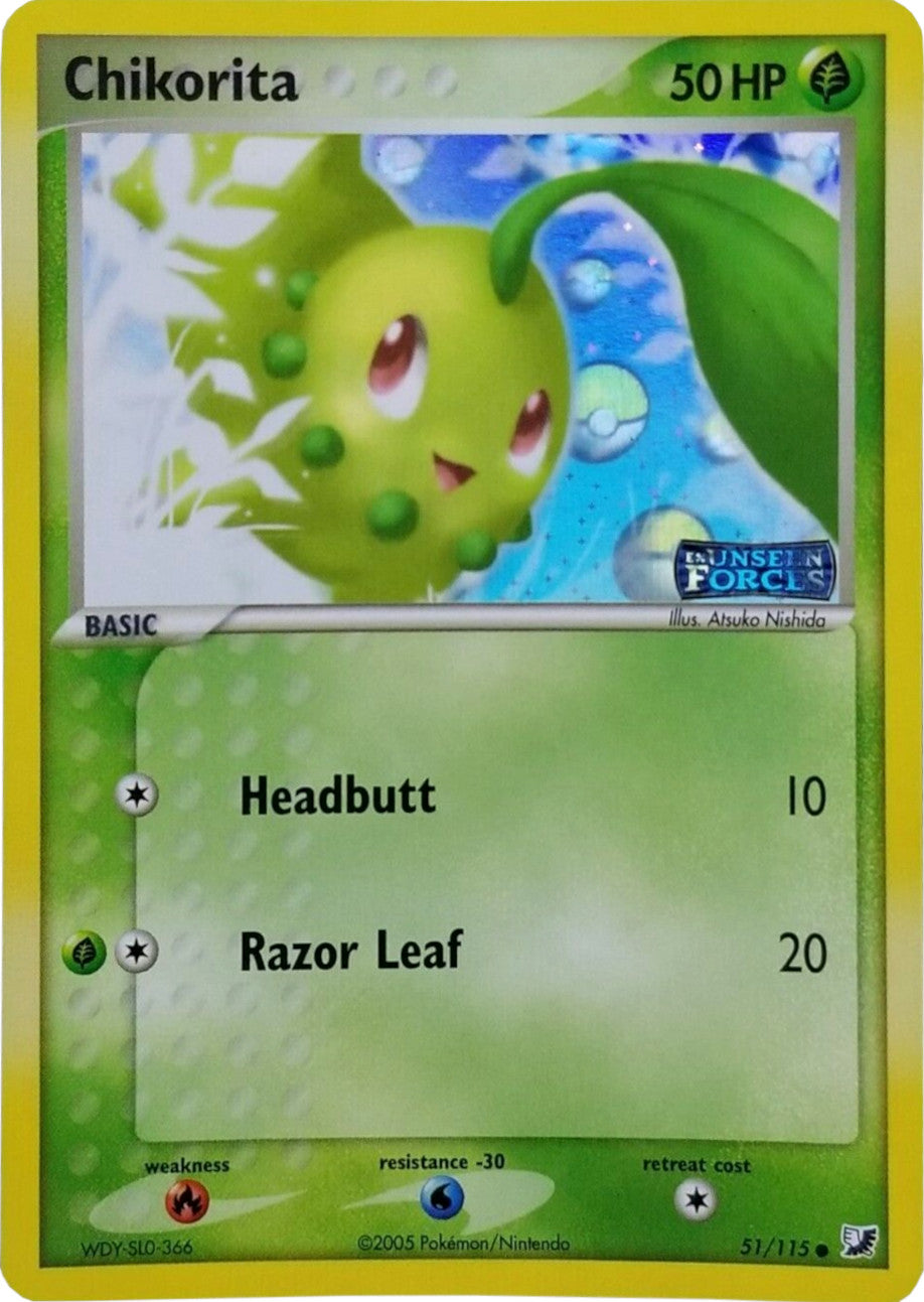 Chikorita (51/115) (Stamped) [EX: Unseen Forces] | North Valley Games