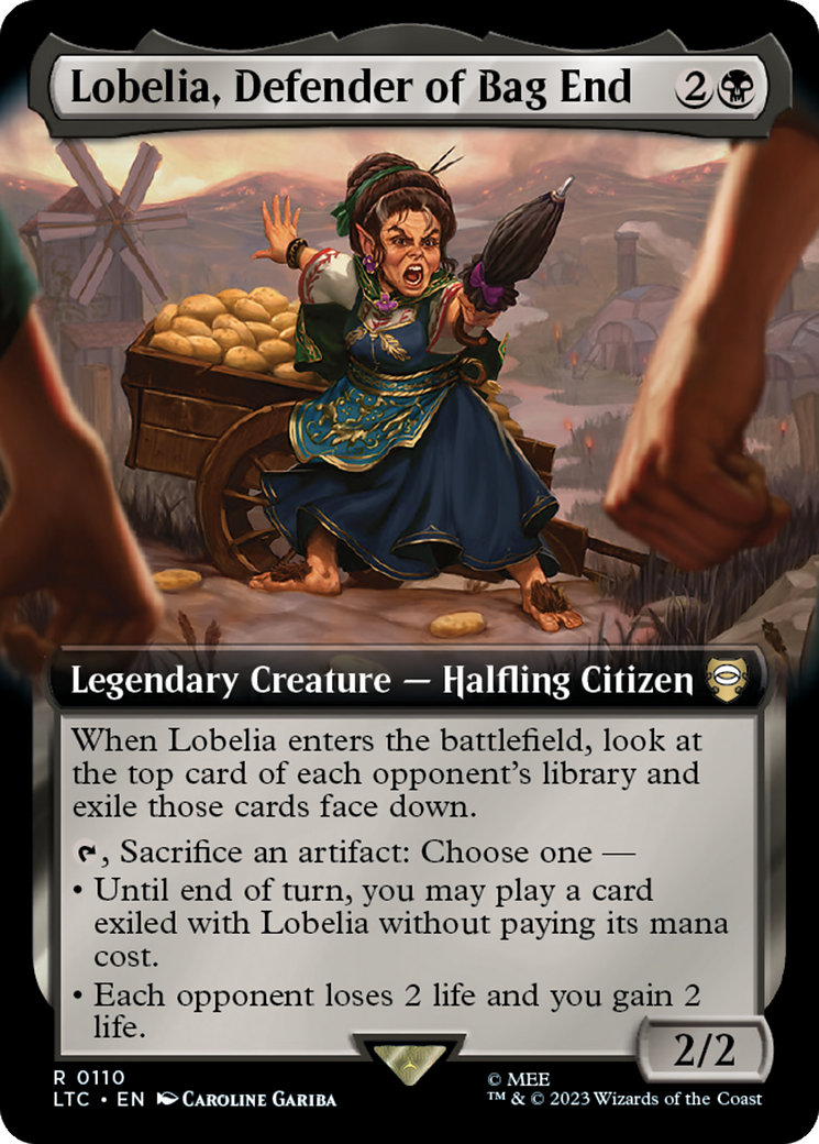 Lobelia, Defender of Bag End (Extended Art) [The Lord of the Rings: Tales of Middle-Earth Commander] | North Valley Games