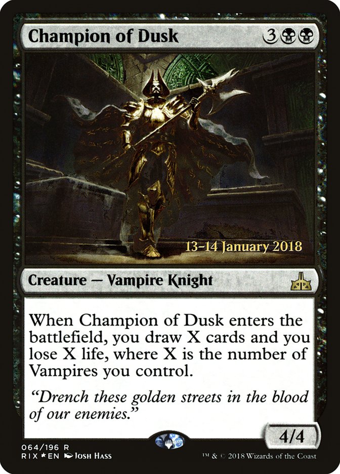 Champion of Dusk [Rivals of Ixalan Prerelease Promos] | North Valley Games