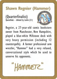 1996 Shawn "Hammer" Regnier Biography Card [World Championship Decks] | North Valley Games