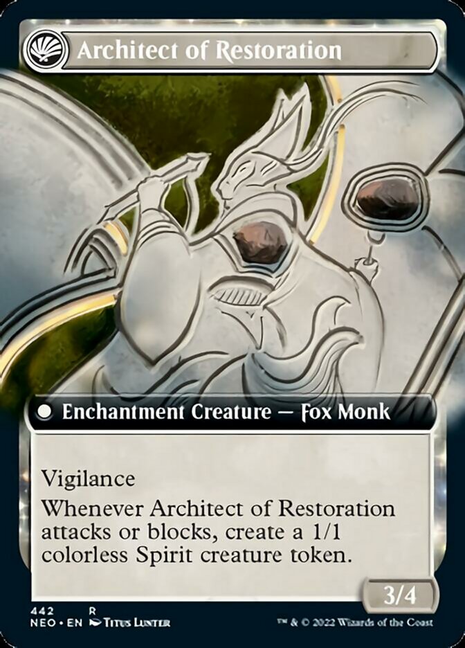 The Restoration of Eiganjo // Architect of Restoration (Extended Art) [Kamigawa: Neon Dynasty] | North Valley Games