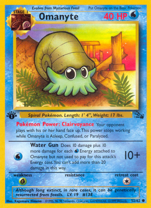 Omanyte (52/62) [Fossil 1st Edition] | North Valley Games