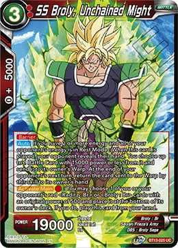 SS Broly, Unchained Might (Uncommon) (BT13-025) [Supreme Rivalry] | North Valley Games