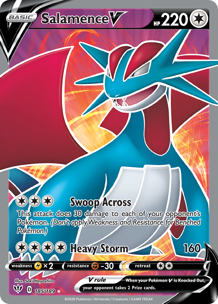 Salamence V (185/189) [Sword & Shield: Darkness Ablaze] | North Valley Games