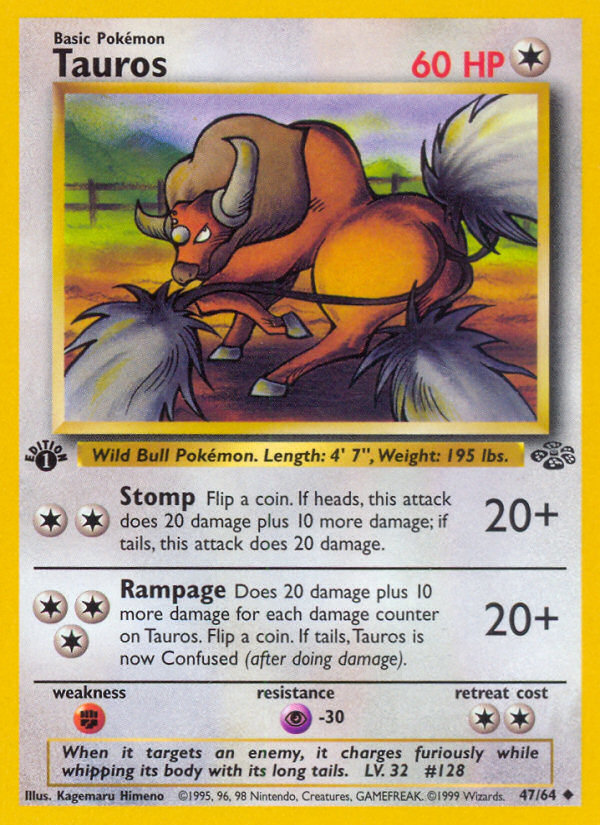 Tauros (47/64) [Jungle 1st Edition] | North Valley Games