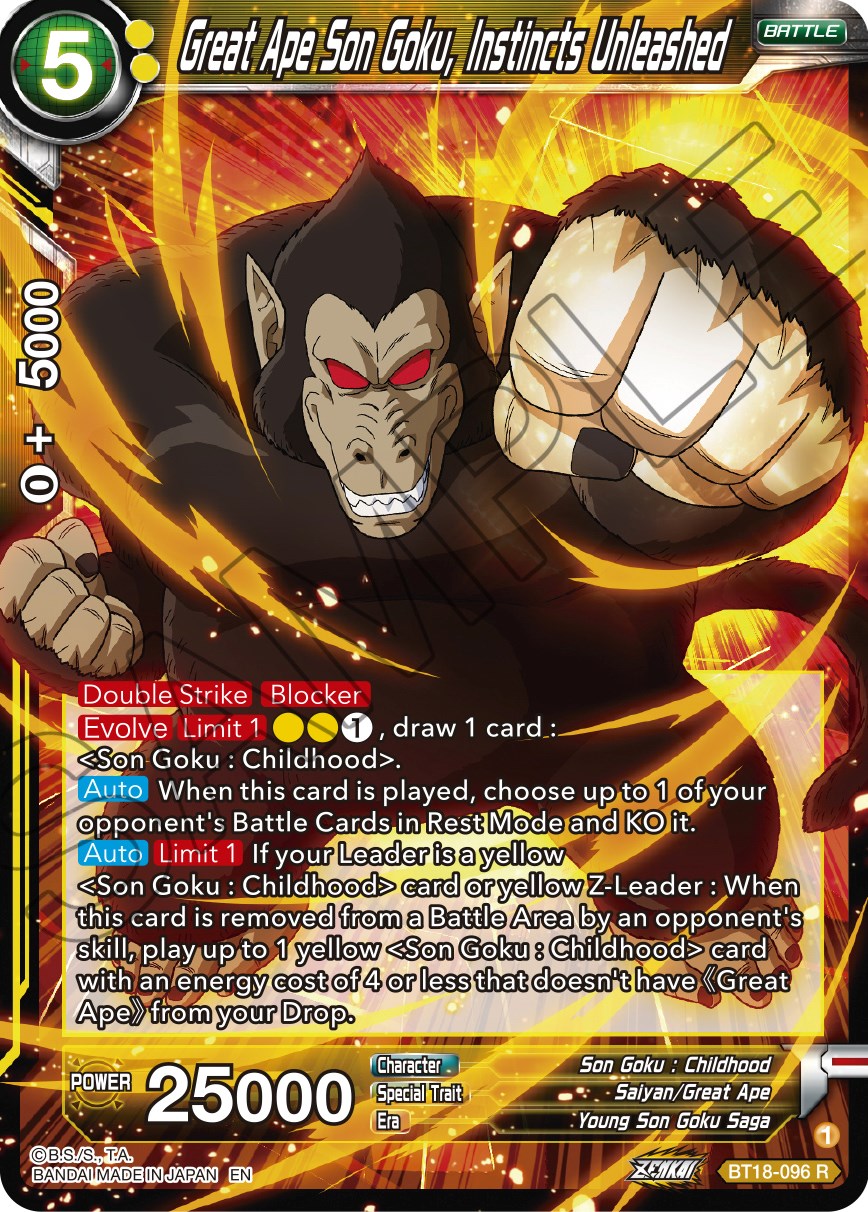 Great Ape Son Goku, Instincts Unleashed (BT18-096) [Dawn of the Z-Legends] | North Valley Games