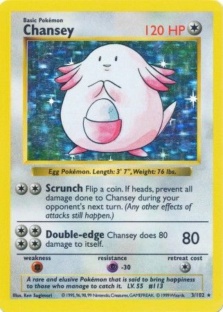 Chansey (3/102) [Base Set Shadowless Unlimited] | North Valley Games