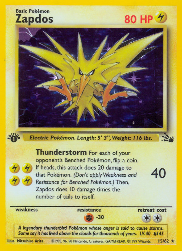 Zapdos (15/62) [Fossil 1st Edition] | North Valley Games