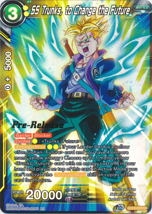 SS Trunks, to Change the Future (BT13-102) [Supreme Rivalry Prerelease Promos] | North Valley Games