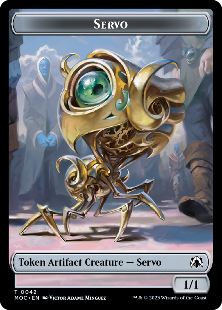 Feather // Servo Double-Sided Token [March of the Machine Commander Tokens] | North Valley Games