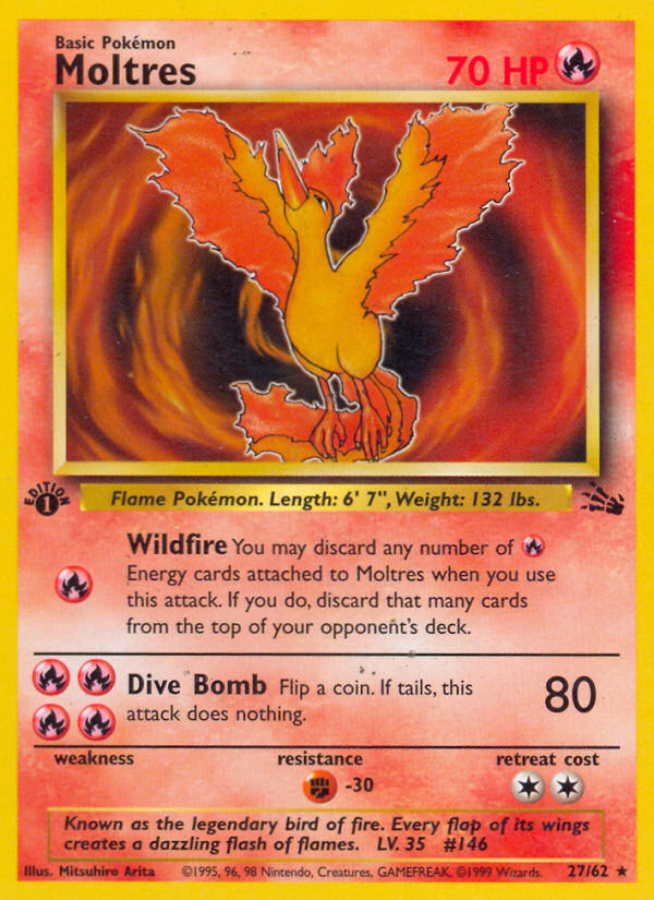 Moltres (27/62) [Fossil 1st Edition] | North Valley Games