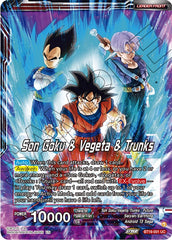 Son Goku & Vegeta & Trunks // SS Son Goku, SS Vegeta, & SS Trunks, the Ultimate Team (BT19-001) [Fighter's Ambition] | North Valley Games