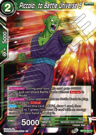 Piccolo, to Battle Universe 6 (BT16-054) [Realm of the Gods] | North Valley Games