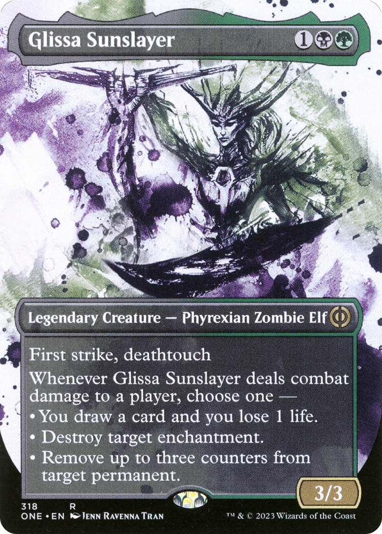 Glissa Sunslayer (Borderless Ichor) [Phyrexia: All Will Be One] | North Valley Games
