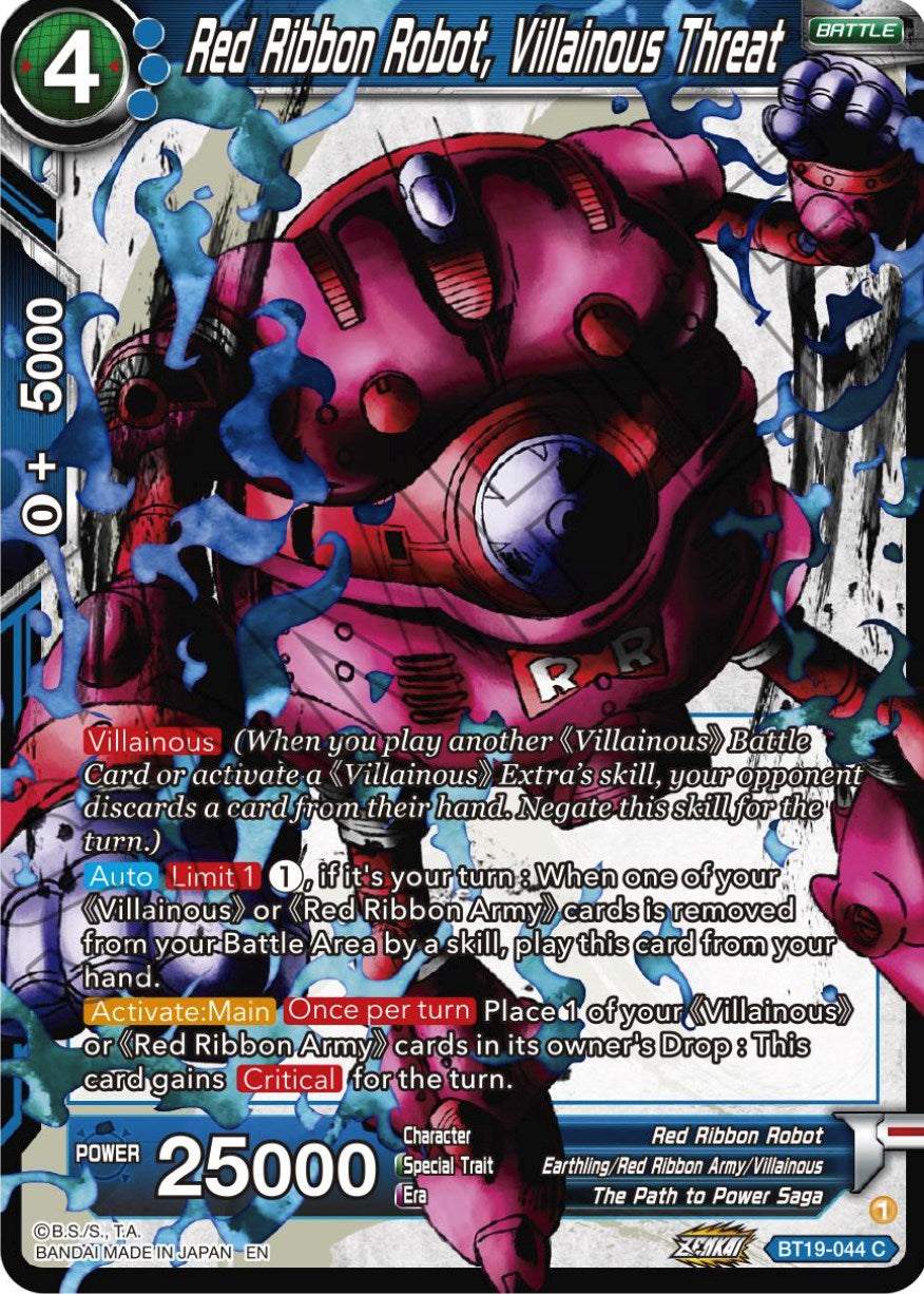 Red Ribbon Robot, Villainous threat (BT19-044) [Fighter's Ambition] | North Valley Games