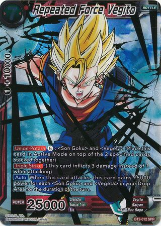 Repeated Force Vegito (SPR) (BT2-012) [Union Force] | North Valley Games
