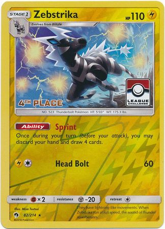Zebstrika (82/214) (League Promo 4th Place) [Sun & Moon: Lost Thunder] | North Valley Games