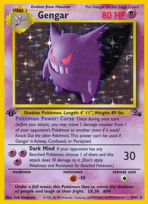 Gengar (5/62) [Fossil 1st Edition] | North Valley Games