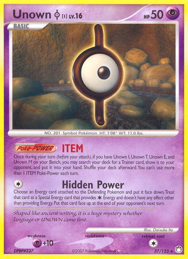 Unown I (37/123) [Diamond & Pearl: Mysterious Treasures] | North Valley Games