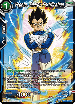 Vegeta, Energy Fortification (Uncommon) (BT13-040) [Supreme Rivalry] | North Valley Games