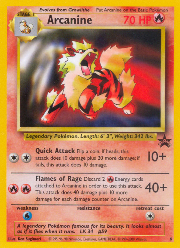 Arcanine (6) [Wizards of the Coast: Black Star Promos] | North Valley Games
