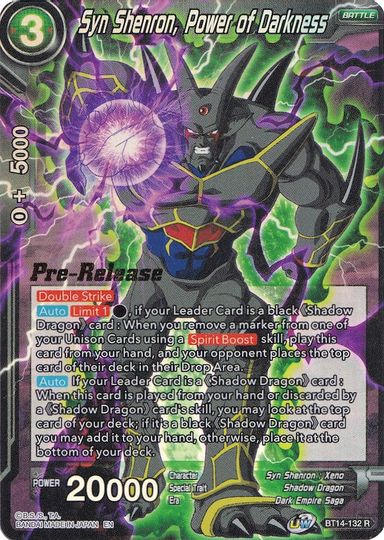 Syn Shenron, Power of Darkness (BT14-132) [Cross Spirits Prerelease Promos] | North Valley Games