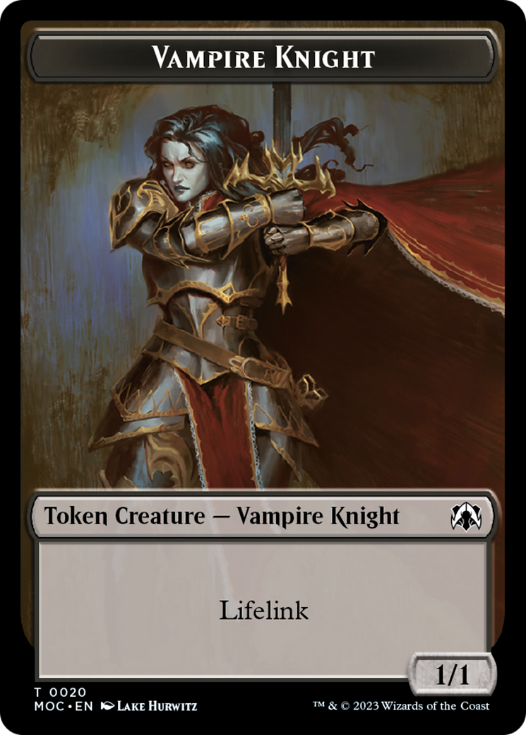 Vampire Knight // Soldier Double-Sided Token [March of the Machine Commander Tokens] | North Valley Games