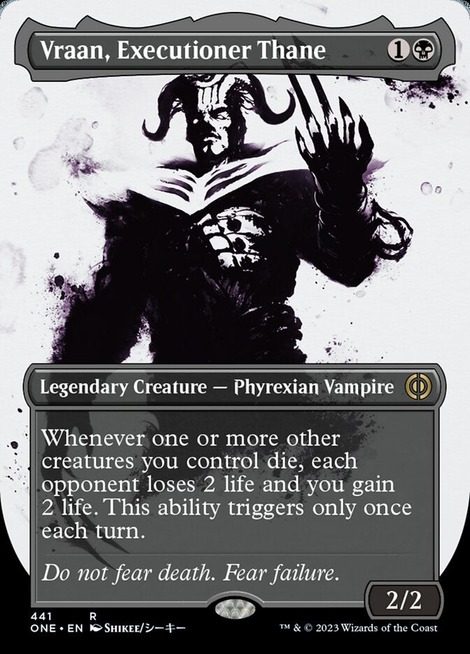Vraan, Executioner Thane (Borderless Ichor Step-and-Compleat Foil) [Phyrexia: All Will Be One] | North Valley Games