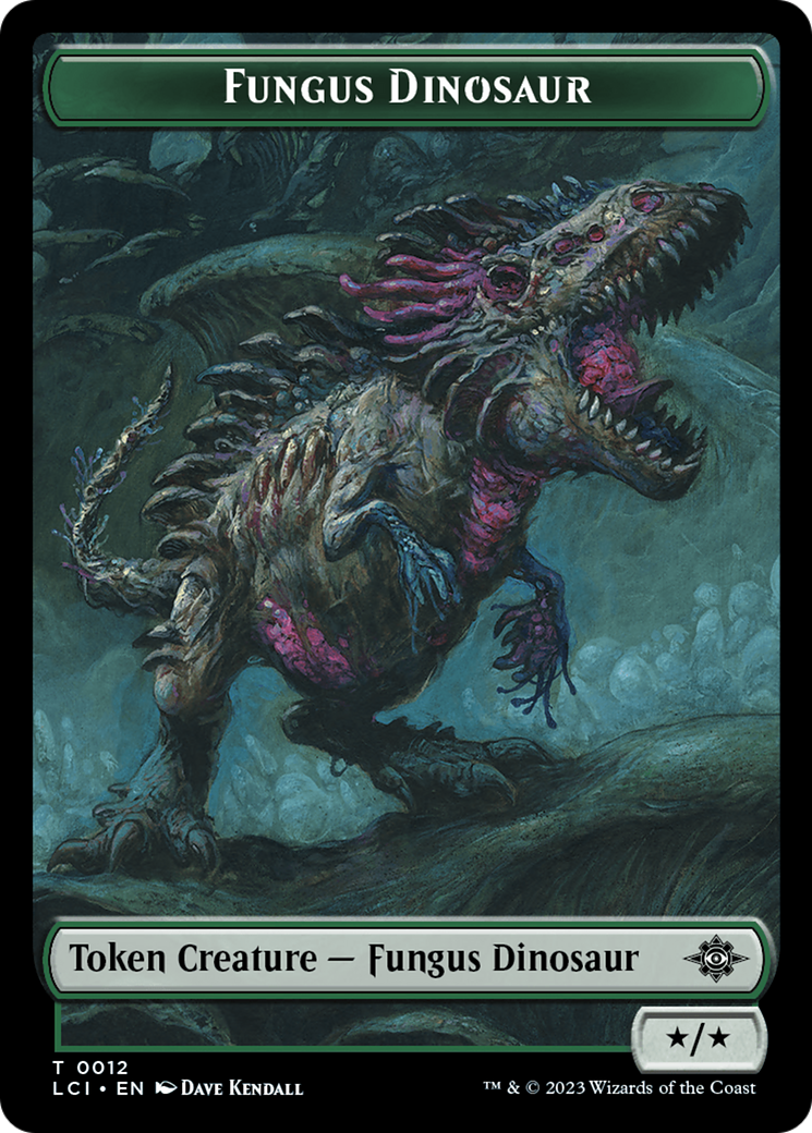 Fungus Dinosaur // Gnome Soldier Double-Sided Token [The Lost Caverns of Ixalan Tokens] | North Valley Games