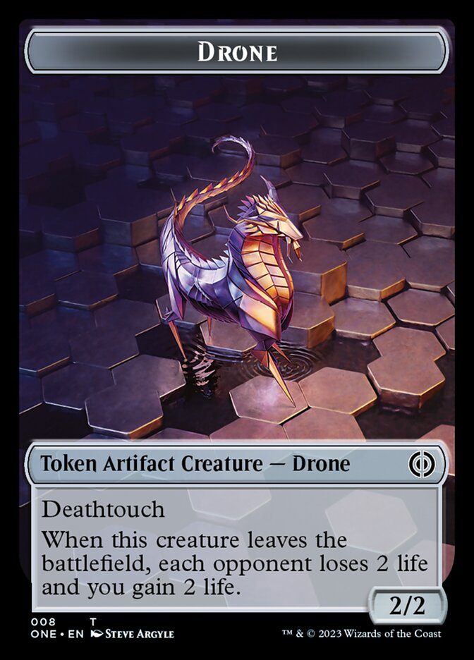 Rebel // Drone Double-Sided Token [Phyrexia: All Will Be One Tokens] | North Valley Games