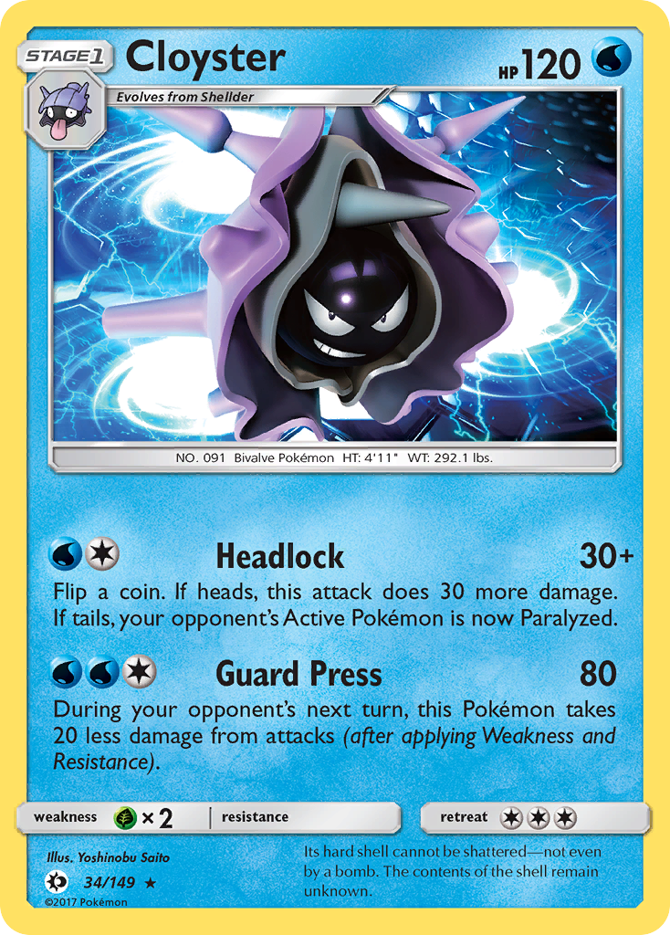 Cloyster (34/149) [Sun & Moon: Base Set] | North Valley Games