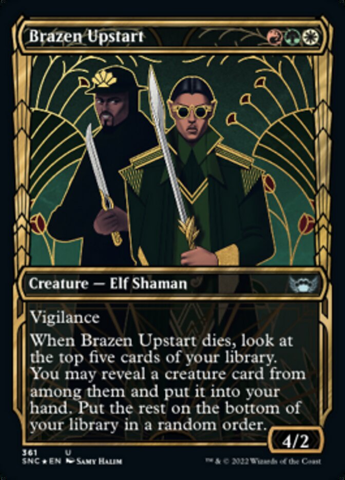Brazen Upstart (Showcase Golden Age Gilded Foil) [Streets of New Capenna] | North Valley Games