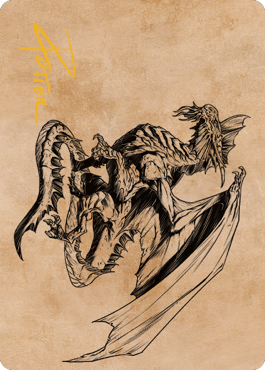 Ancient Silver Dragon Art Card (47) (Gold-Stamped Signature) [Commander Legends: Battle for Baldur's Gate Art Series] | North Valley Games
