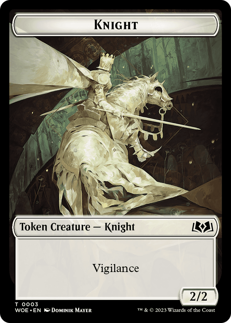 Knight // Food (0010) Double-Sided Token [Wilds of Eldraine Tokens] | North Valley Games