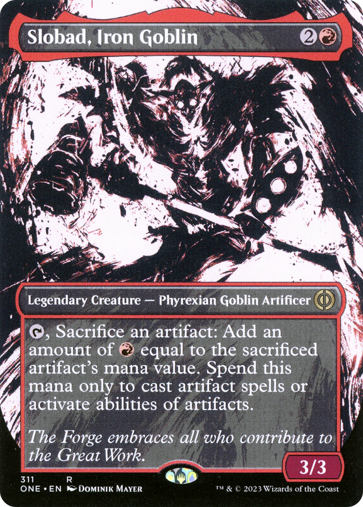 Slobad, Iron Goblin (Borderless Ichor) [Phyrexia: All Will Be One] | North Valley Games
