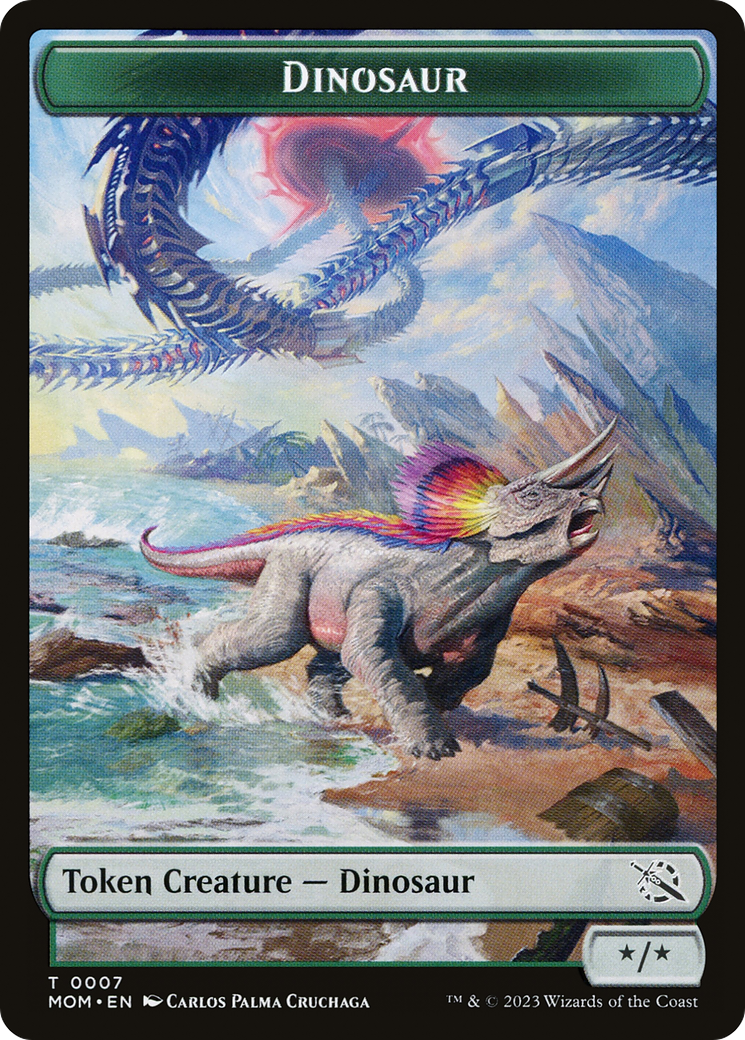 Phyrexian Myr // Dinosaur Double-Sided Token [March of the Machine Tokens] | North Valley Games