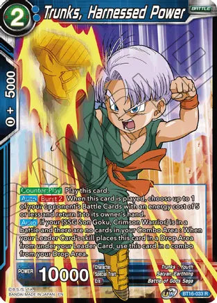 Trunks, Harnessed Power (BT16-033) [Realm of the Gods] | North Valley Games