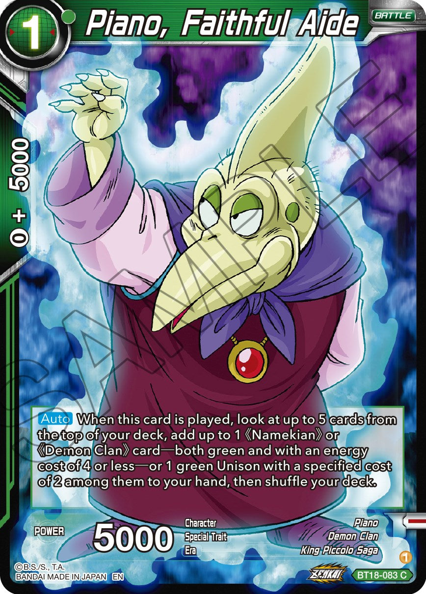 Piano, Faithful Aide (BT18-083) [Dawn of the Z-Legends] | North Valley Games