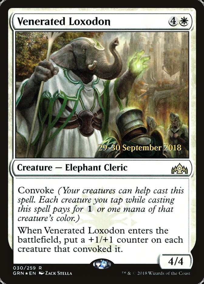 Venerated Loxodon [Guilds of Ravnica Prerelease Promos] | North Valley Games