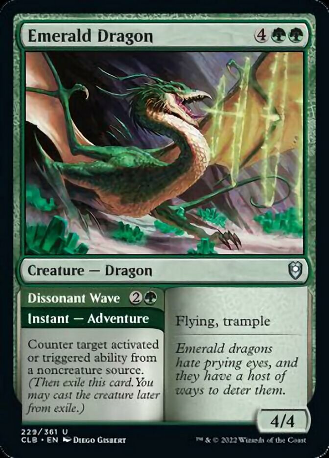 Emerald Dragon // Dissonant Wave [Commander Legends: Battle for Baldur's Gate] | North Valley Games